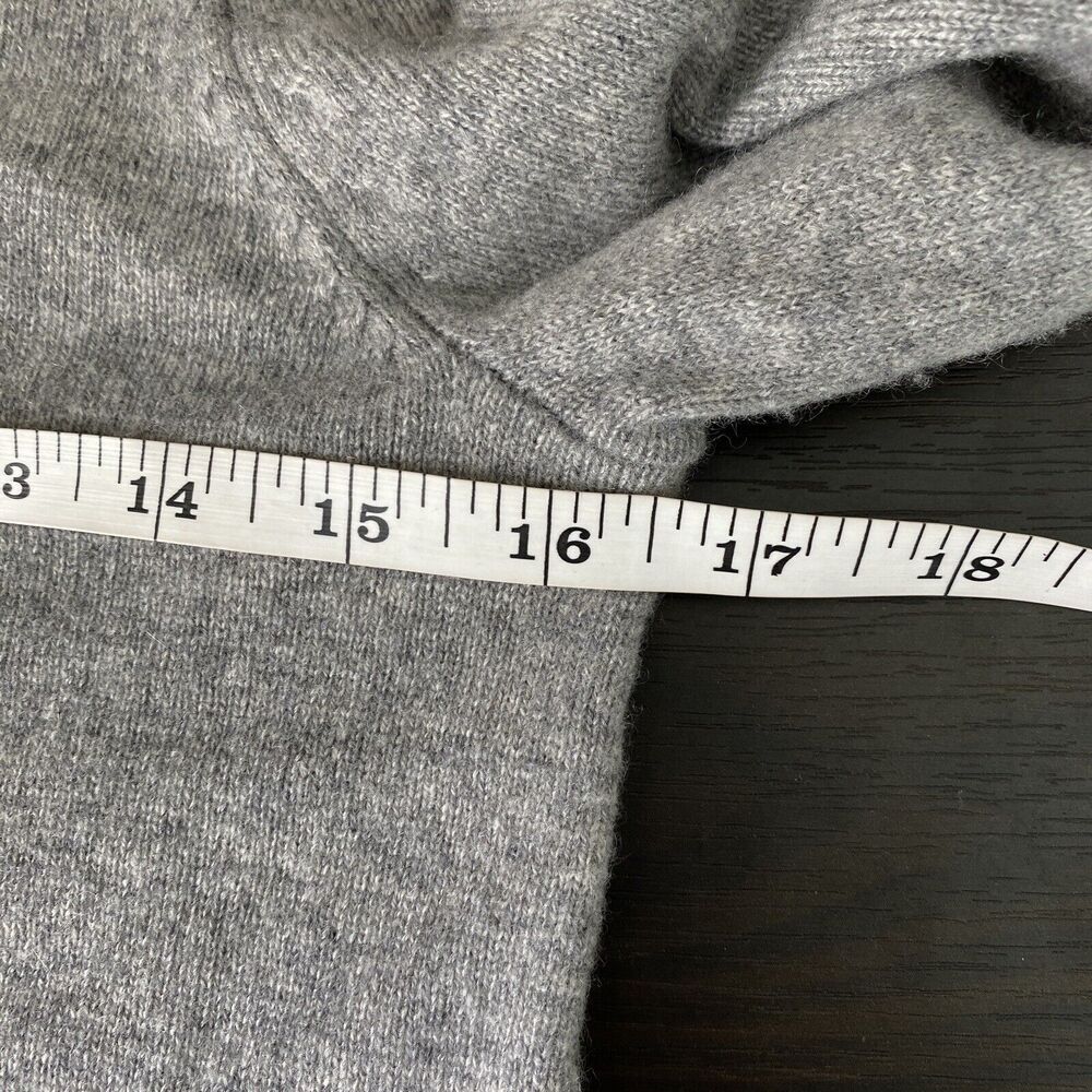 Marled Cashmere Sweater Womens Extra Small Lace Flare Cuff Gray Pullover Cozy - Picture 11 of 12